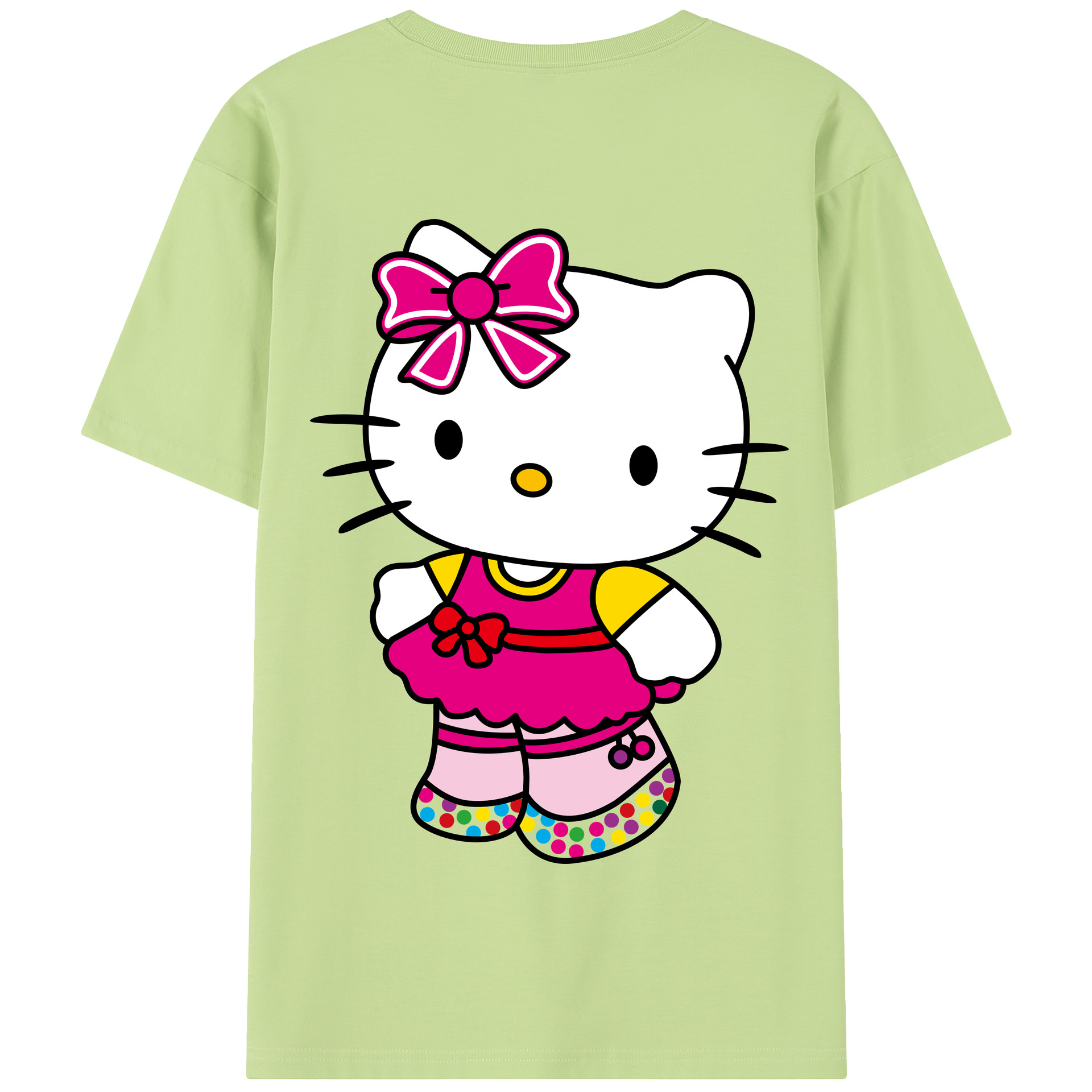 （画像用） Hello Kitty ハローキティ 綿100％半袖Tシャツ（背面プリント）
